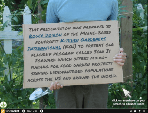 A screen shot of the introductory slide.