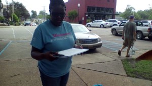 One of the two team members that would be doing the visitor surveys